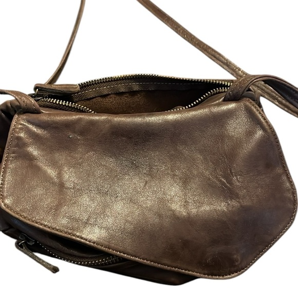 ARZA New York Boho Chocolate Brown Leather Crossbody Medium Expandable Fold - Picture 8 of 8